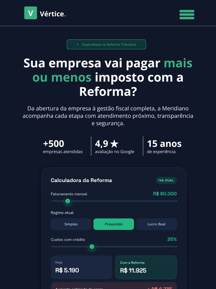 Preview do site de contabilidade